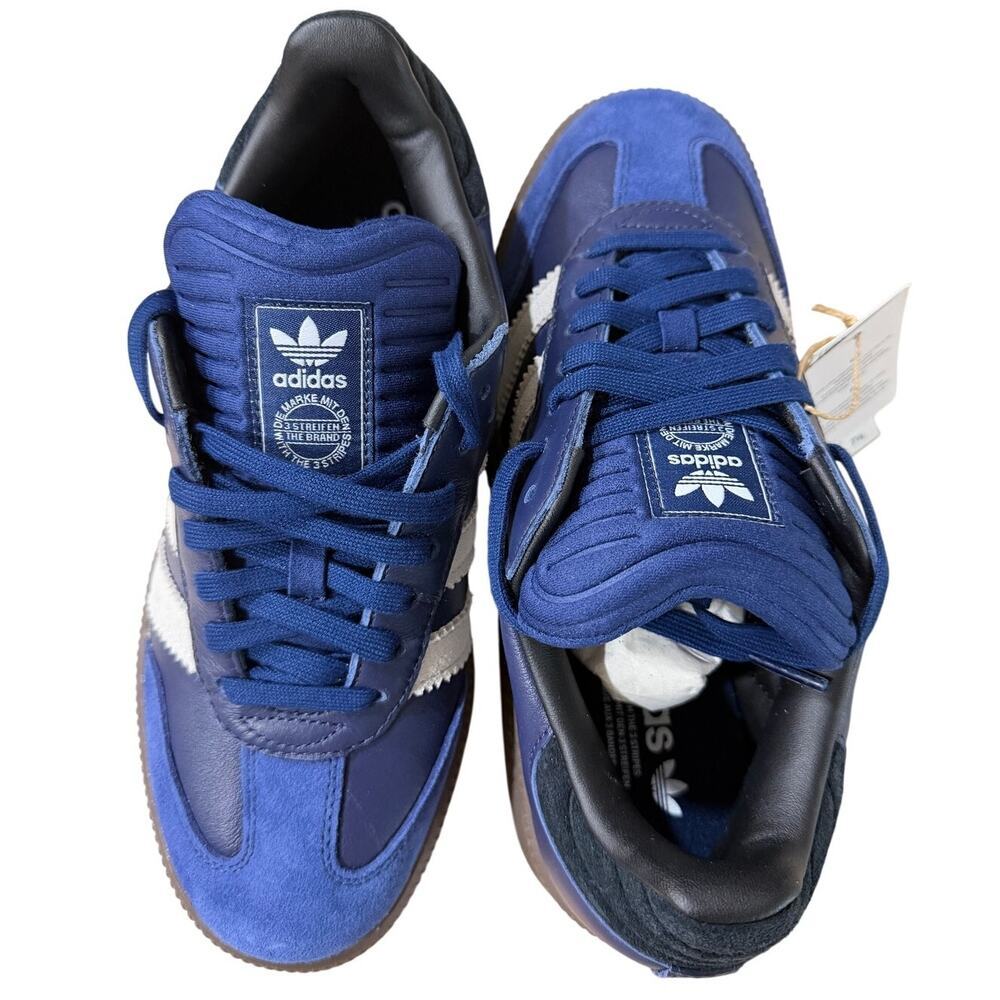 NEW Adidas Samba XLG Unisex Dark Blue Pure White/Gum Shoes (8 Men) (9 Women) - Picture 8 of 13